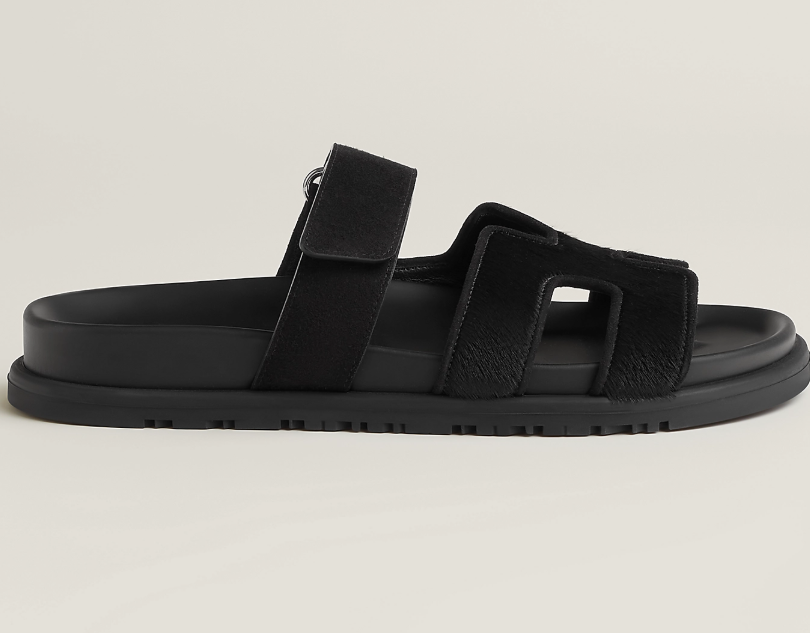 HM 2025 Chypre Sandals Black Suede Calfskin