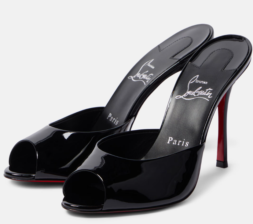 CL Me Dolly 100mm Mules Black Patent Calf Leather