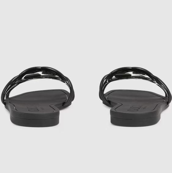 GC Interlocking G Slide Sandal Black Rubber