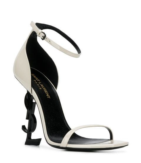 YSL Opyum Sandals White Black Calfskin