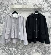 Loewe 25 Hooded Zipper Long-sleeved Jacket Polyester Rayon
