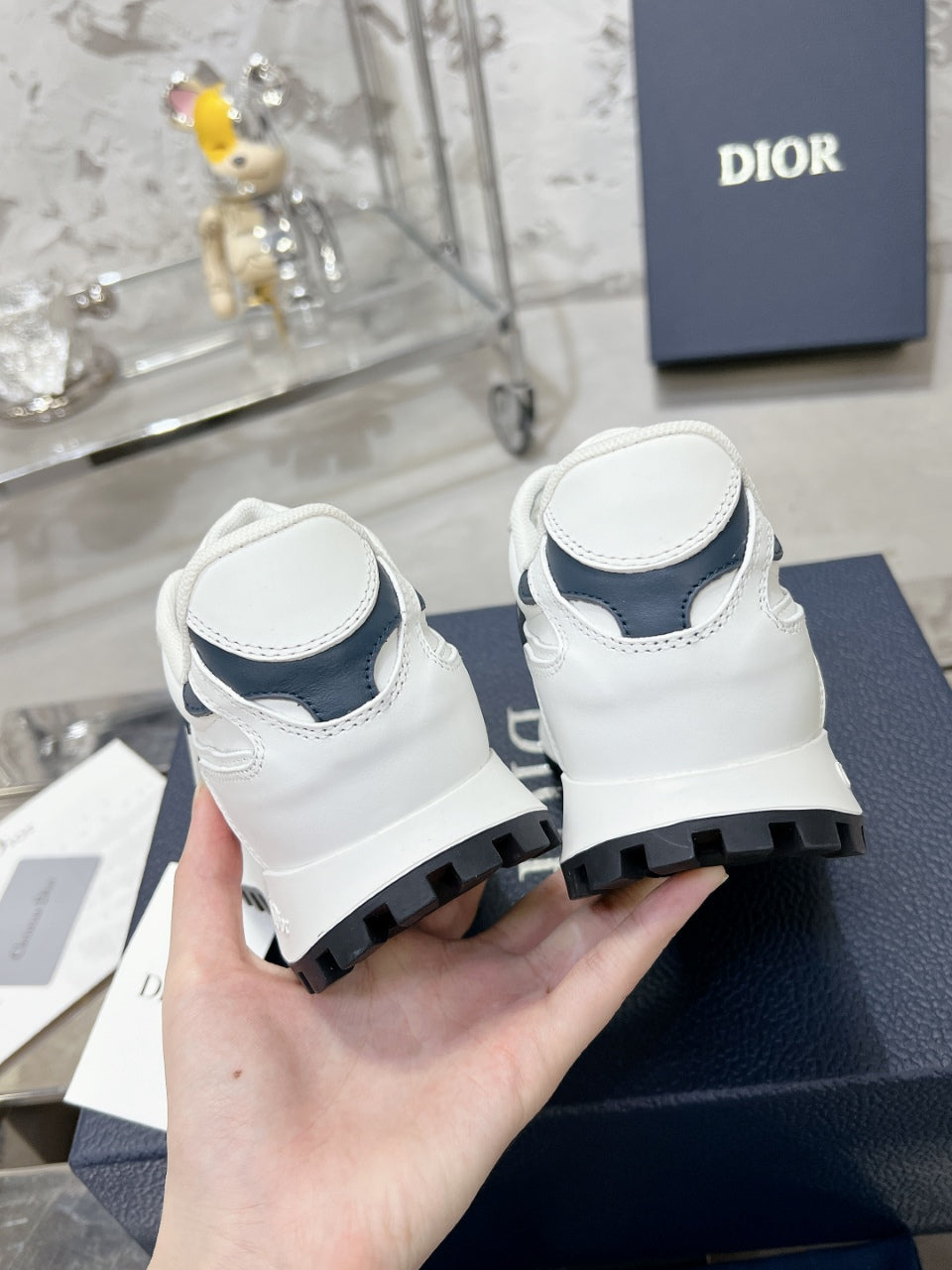 C'est Dior Sneaker 35mm White Mix Charcoal Blue Cowhide