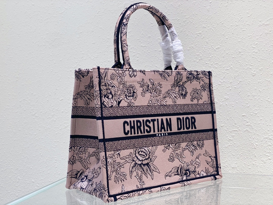 Medium CD Book Tote 36cm Jardin Botanique Pink