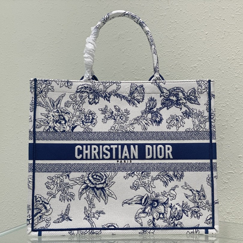 Large CD Book Tote 42cm Jardin Botanique Blue