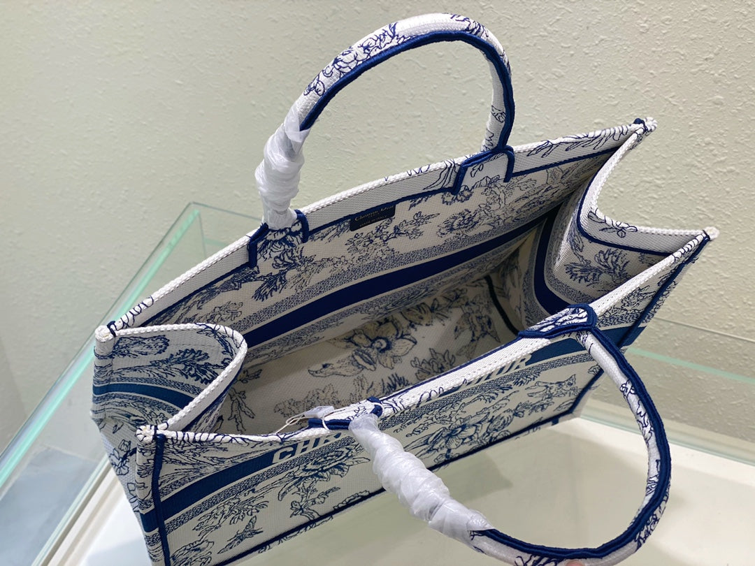 Large CD Book Tote 42cm Jardin Botanique Blue
