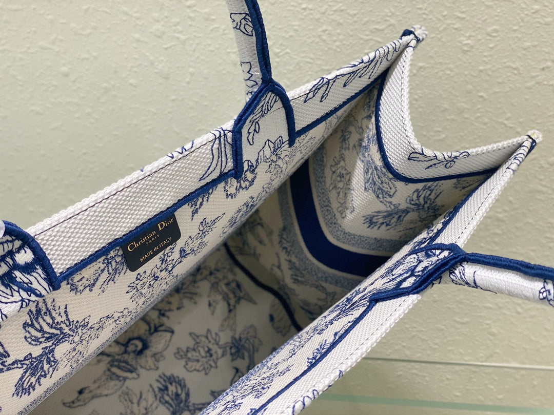 Large CD Book Tote 42cm Jardin Botanique Blue