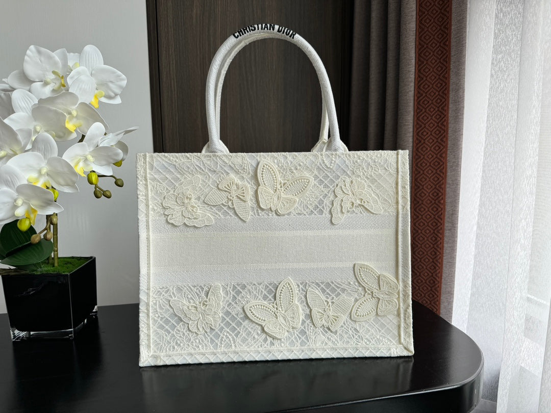 Medium CD Book Tote 36cm Butterfly Zodiac White