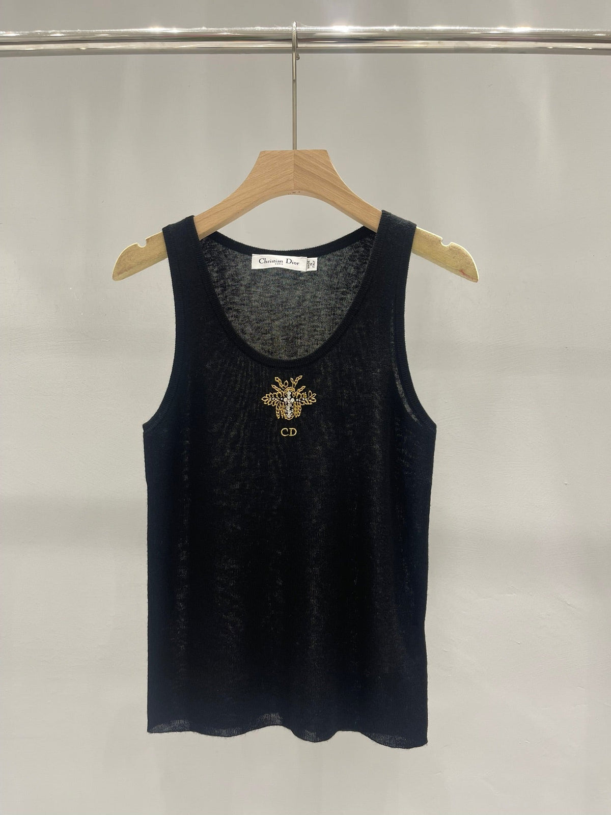 CD Embroidered Knitted Vest