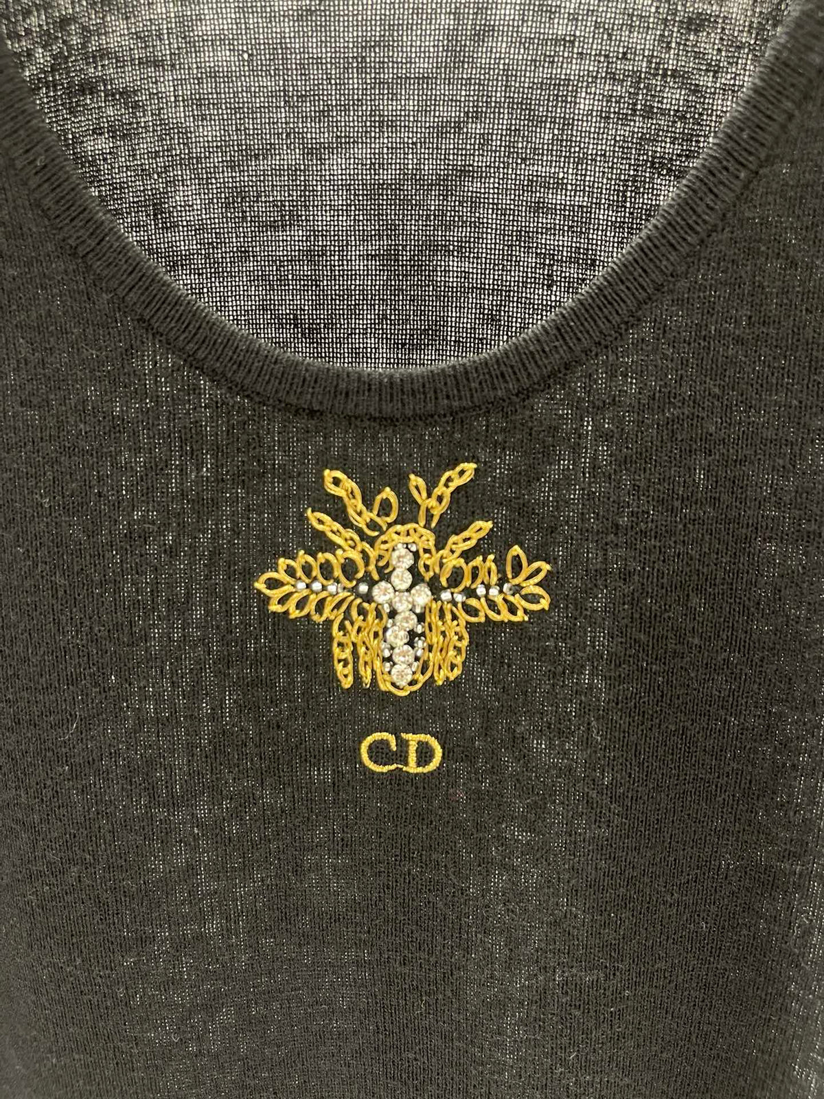 CD Embroidered Knitted Vest