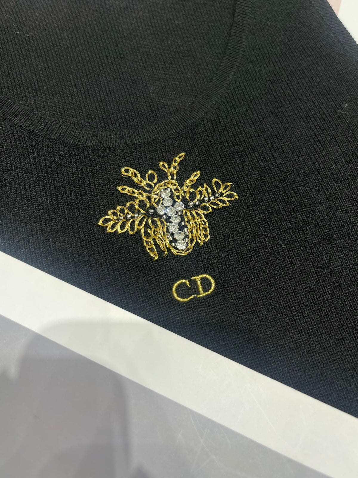 CD Embroidered Knitted Vest