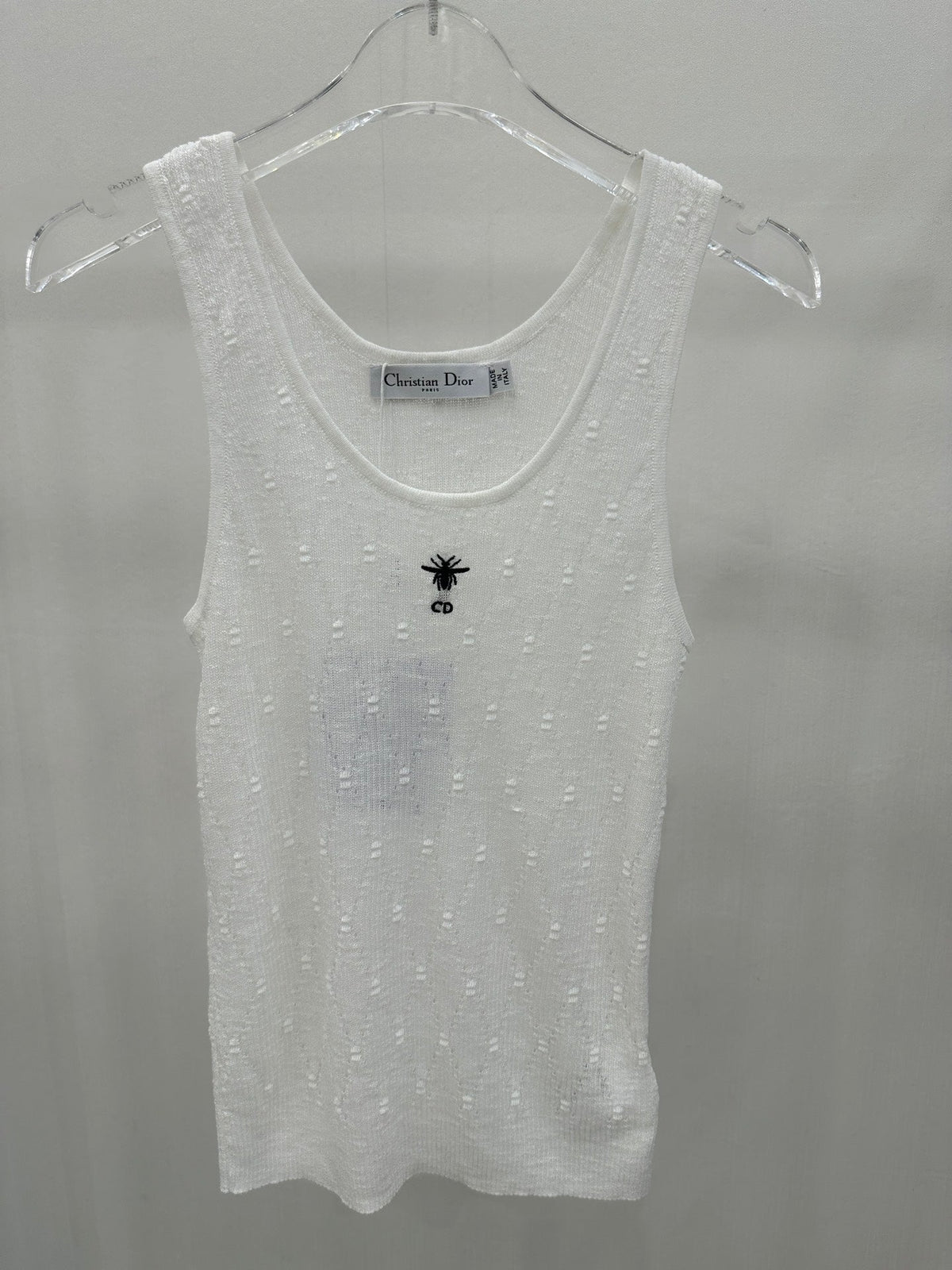 Dior Mesh Tank Top Black and White Cotton