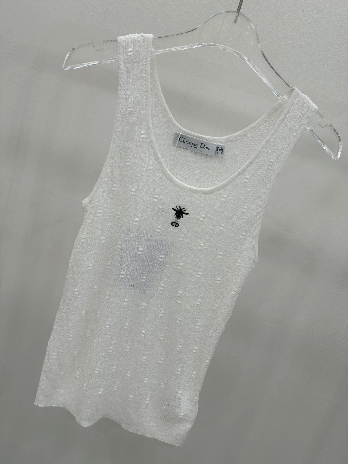 Dior Mesh Tank Top Black and White Cotton