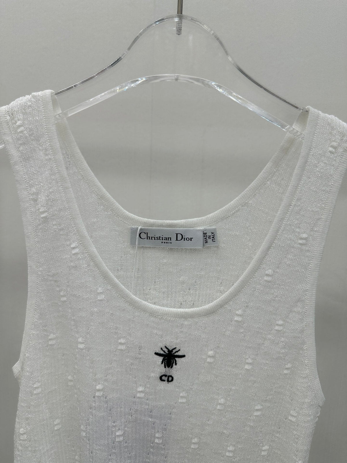 Dior Mesh Tank Top Black and White Cotton