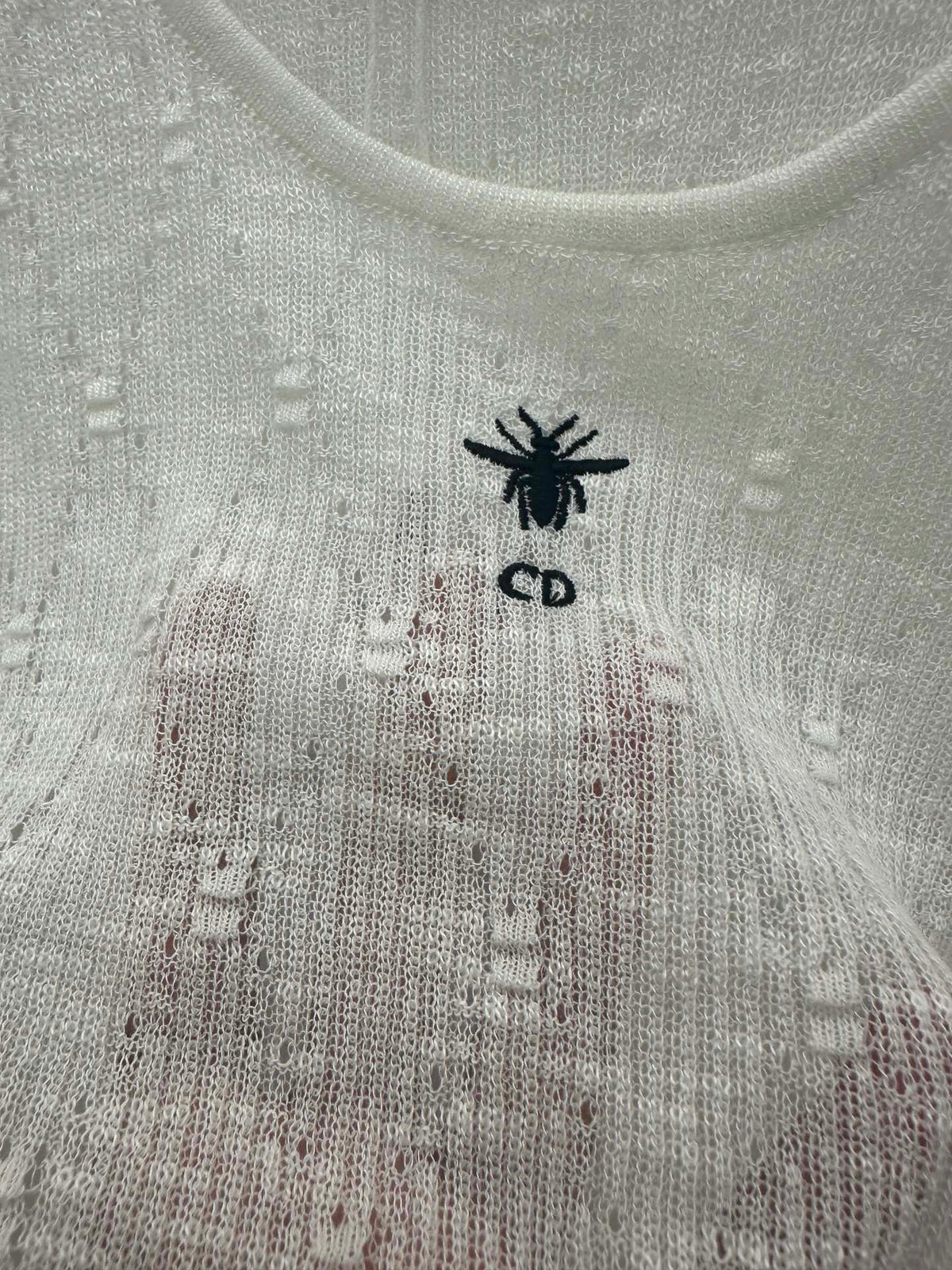 Dior Mesh Tank Top Black and White Cotton