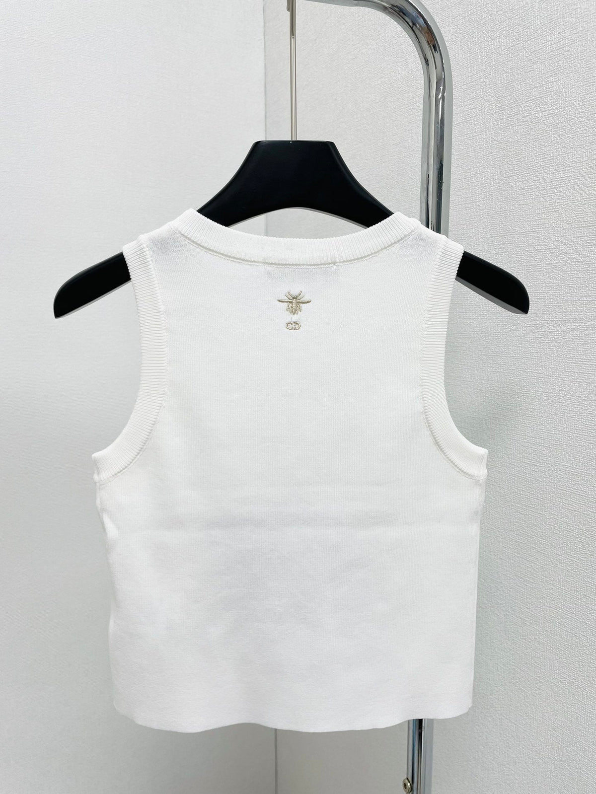 CD Star Embroidered Cropped Tank Top