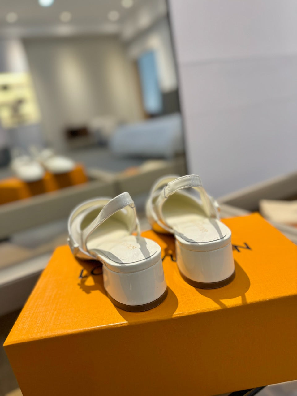 LV Romy Slingback Pump White Calfskin
