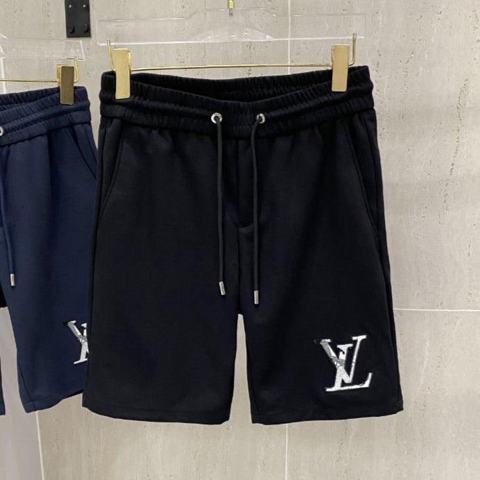 LV CASUAL SHORTS BLACK COTTON STRETCH FABRIC 239609