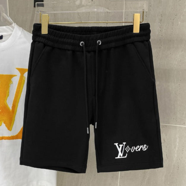 LV CASUAL SHORTS BLACK COTTON STRETCH FABRIC 239613