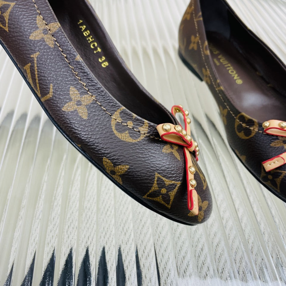 LV Nina Doll Shoes Dark Brown Monogram Cowhide