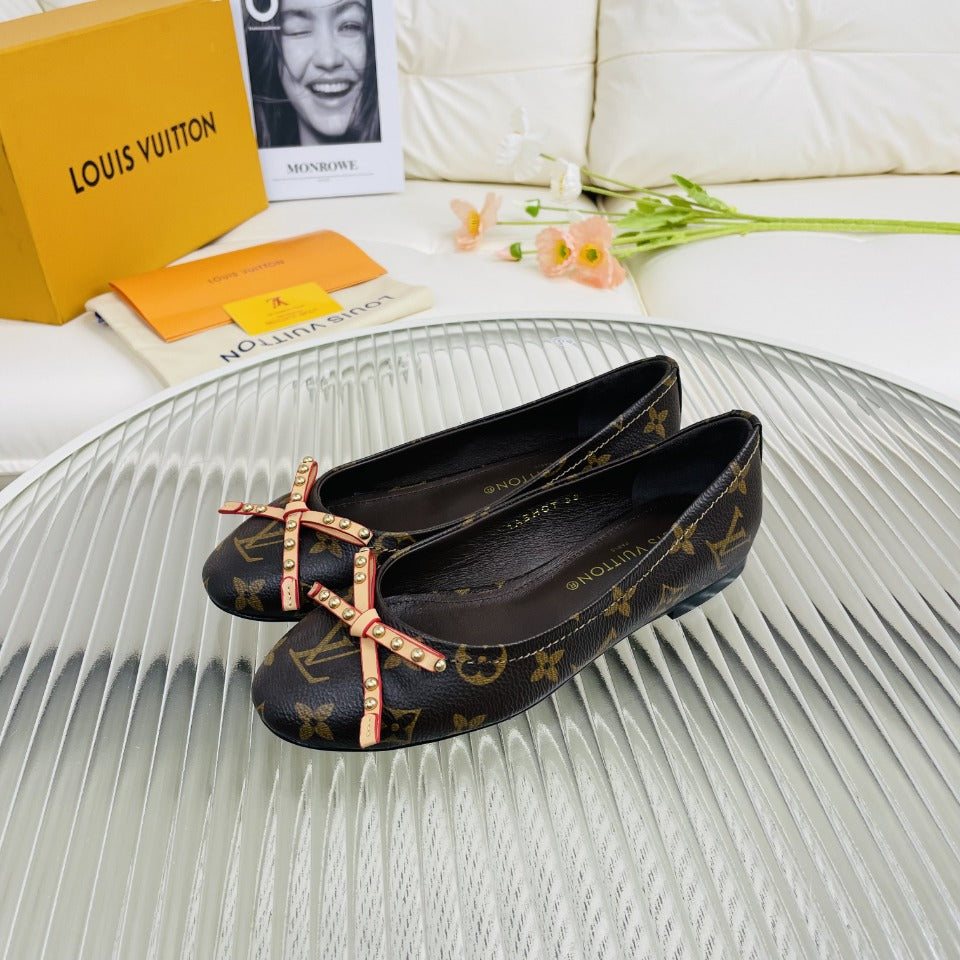 LV Nina Doll Shoes Dark Brown Monogram Cowhide