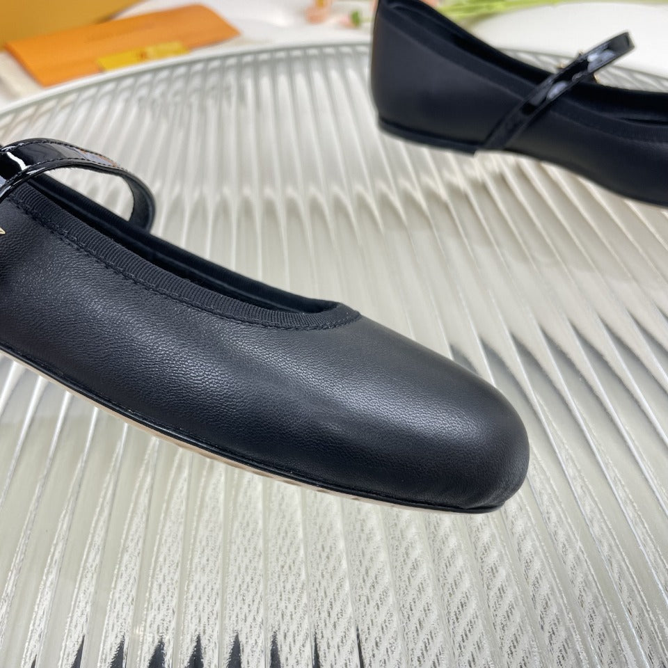 LV Flat Ballerina Black Lambskin