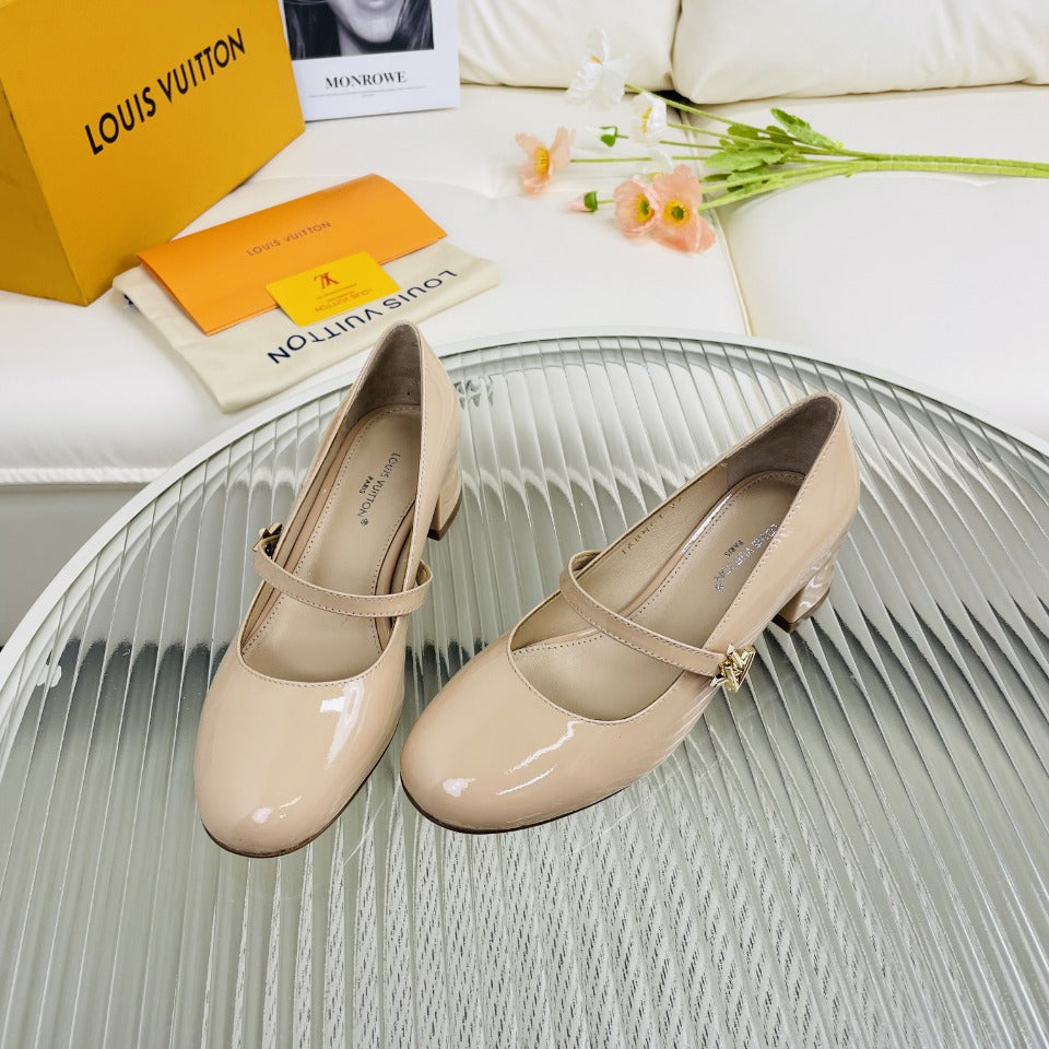 LV Medium-Heel 35mm Pumps Beige Lambskin