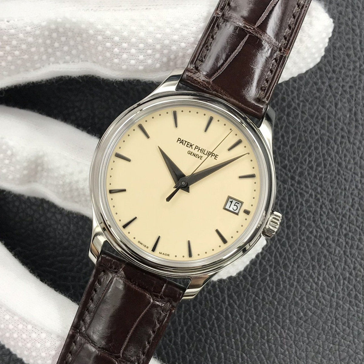 PATEK CALATRAVA STEEL CASE CREAM DIAL