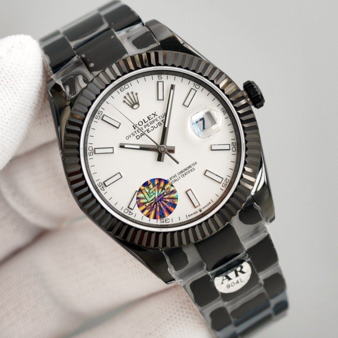 DATEJUST 41MM CUSTOM BLACK PVD WHITE DIAL