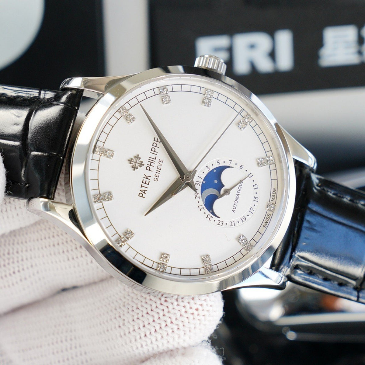 PATEK CALATRAVA MOONPHASE WHITE GOLD CASE