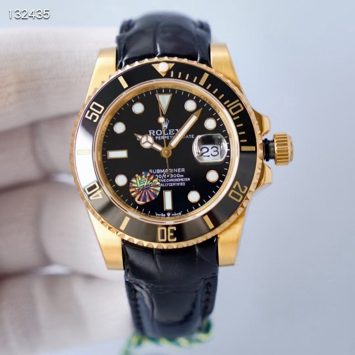 SUBMARINER DATE 41 GOLD CASE LEATHER STRAP
