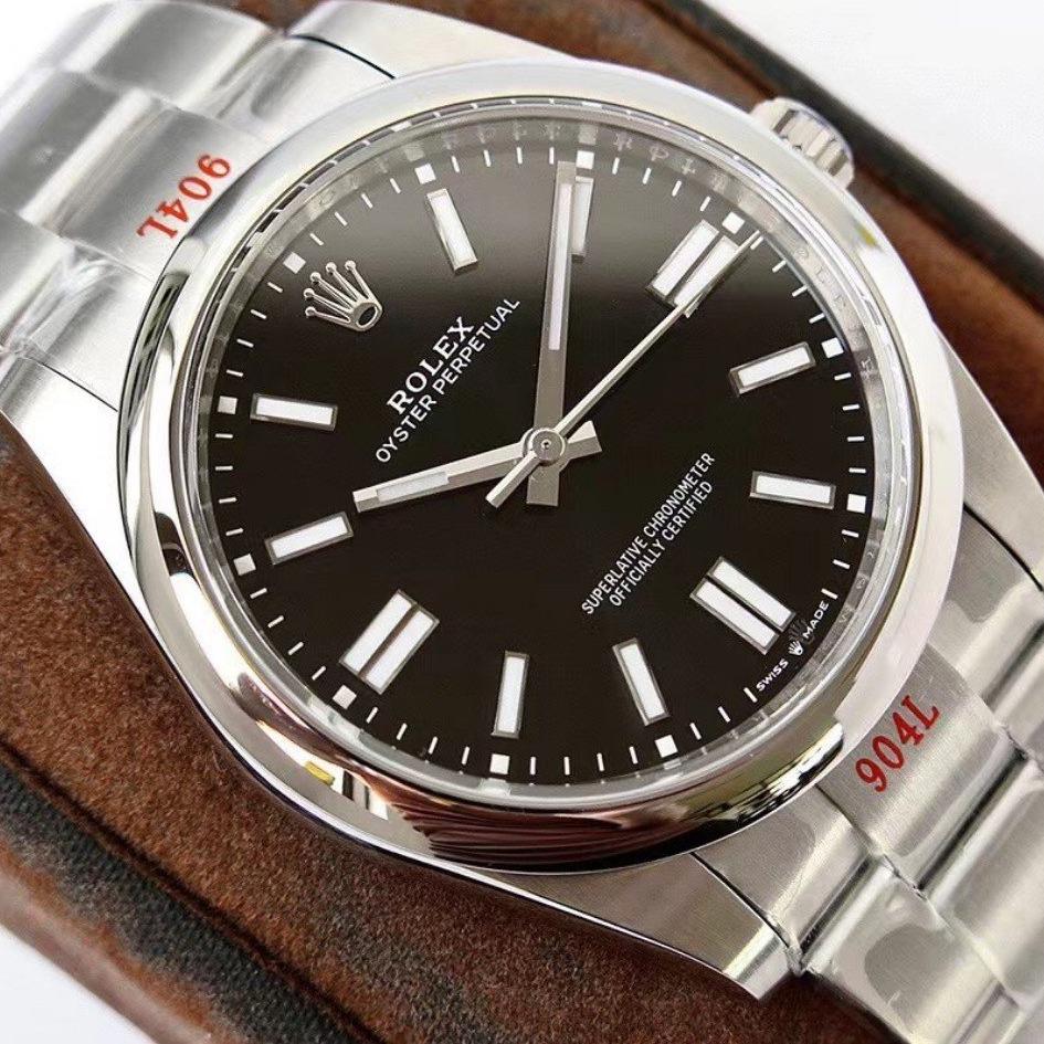 OYSTER PERPETUAL 41 STAINLESS STEEL BLACK DIAL