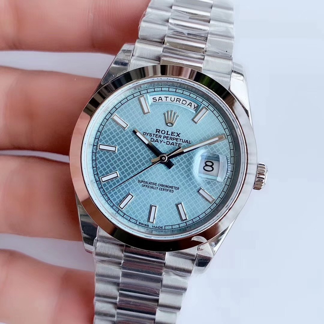 DAY-DATE 41MM STAINLESS STEEL ICE BLUE DIAL