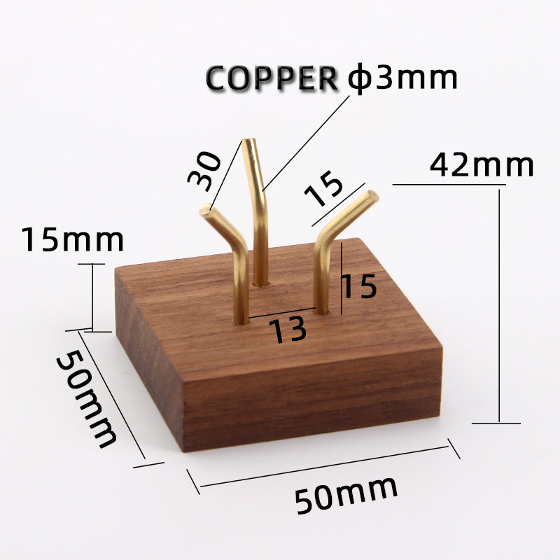 Wooden Crystal Ball Display Stand with Gold Accent BIO#1720
