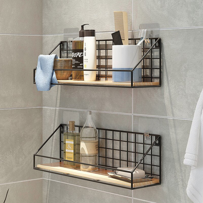 2 Wooden Wall Hanging Shelves