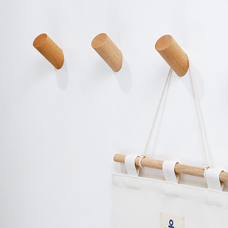 Wall Mounted Wooden Clothes Hanger Rack #LUM7954