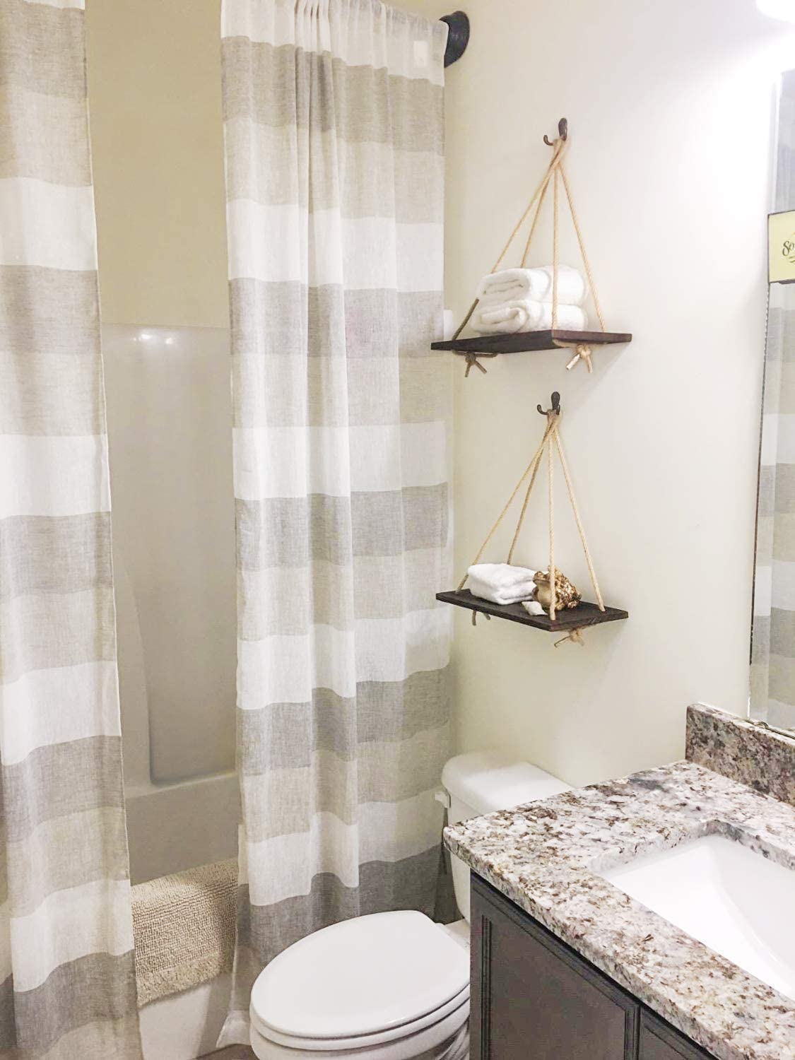 Rustic Rope Swing Wall Shelf #VEV31991