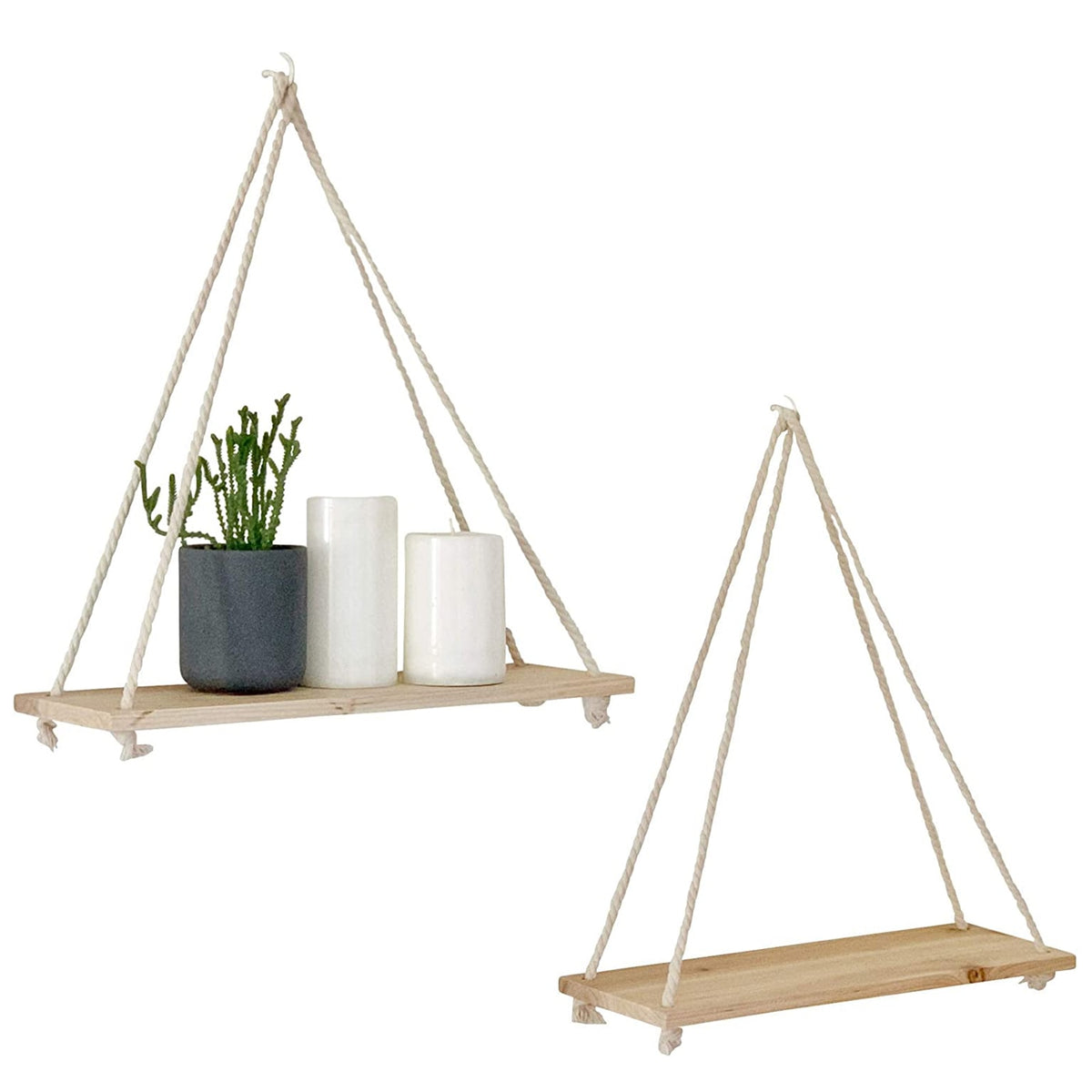 Rustic Rope Swing Wall Shelf #VEV31991