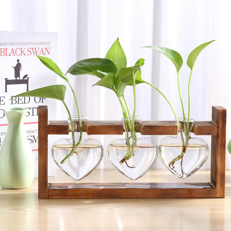 Glass and Wood Vase