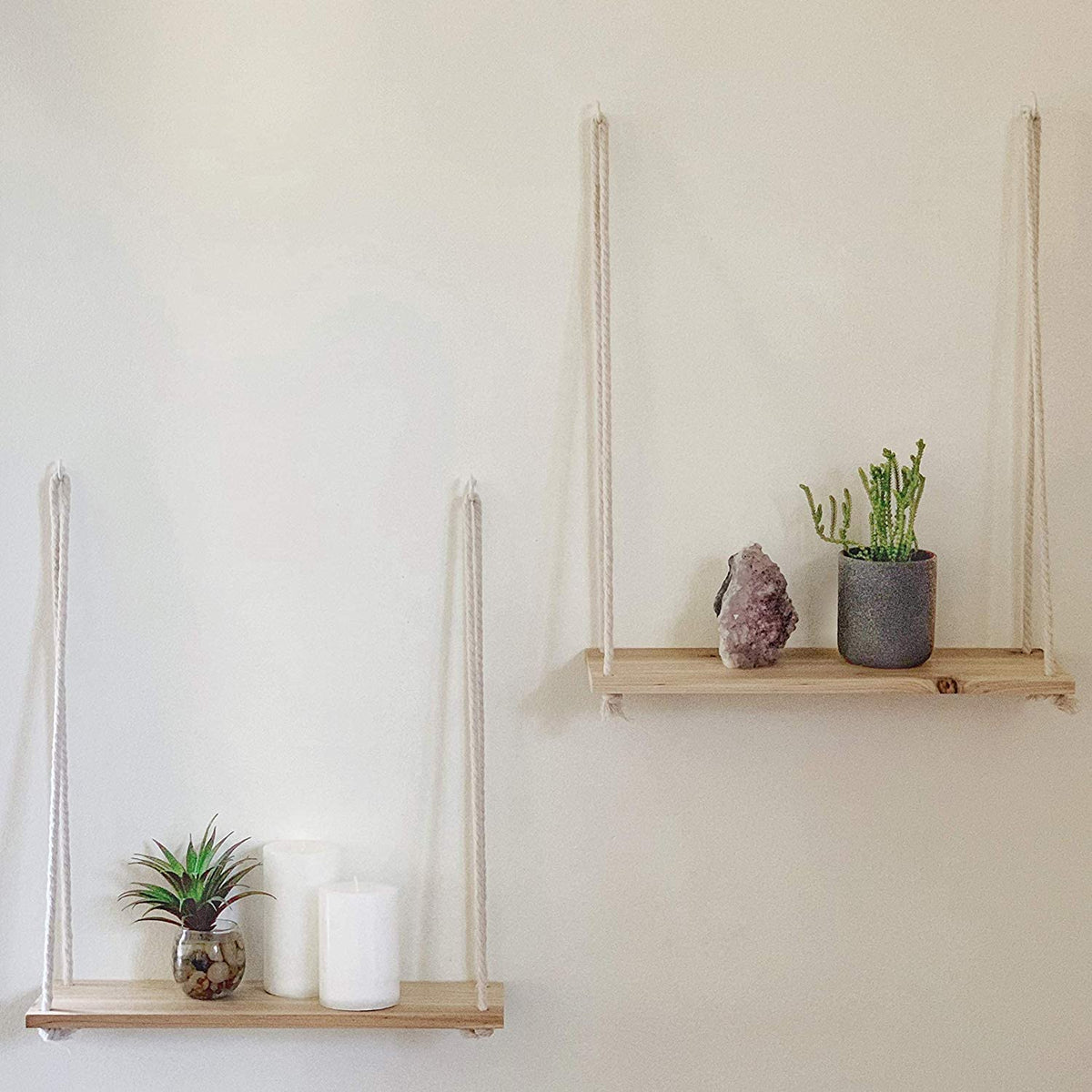 Rustic Rope Swing Wall Shelf #VEV31991