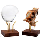 Wooden Crystal Ball Display Stand with Gold Accent BIO