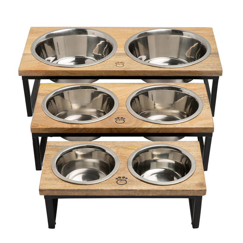 wood Elevated Pet Feeder