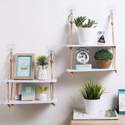 Minimalist wooden storage shelves: Perfect for organizing kitchen essentials in a modern home.