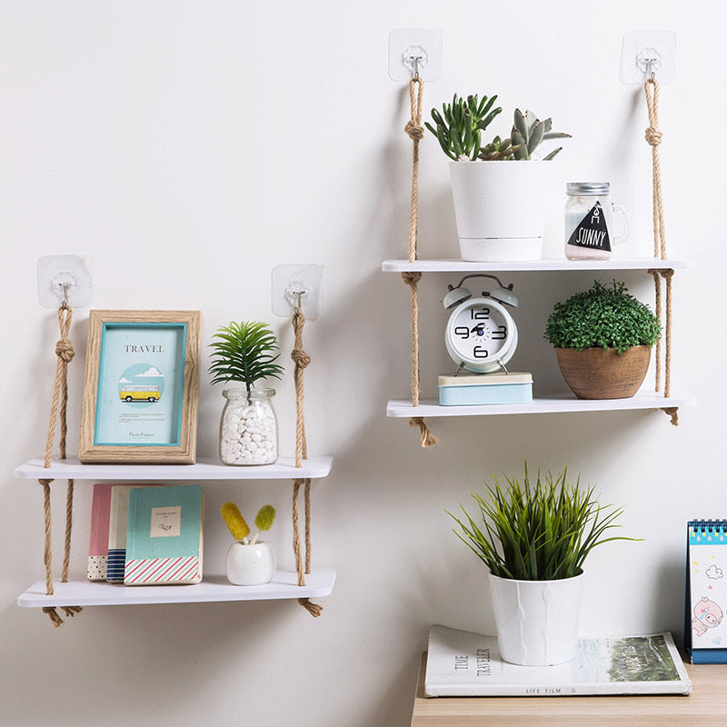 Minimalist wooden storage shelves: Perfect for organizing kitchen essentials in a modern home.